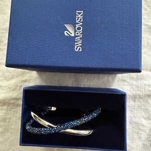 Swarovski Crystal Blue and Silver Cuff Bracelet